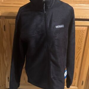 Columbia Men's Medium Sweatshirt Zip Front Regular Fit Black Warm Winter